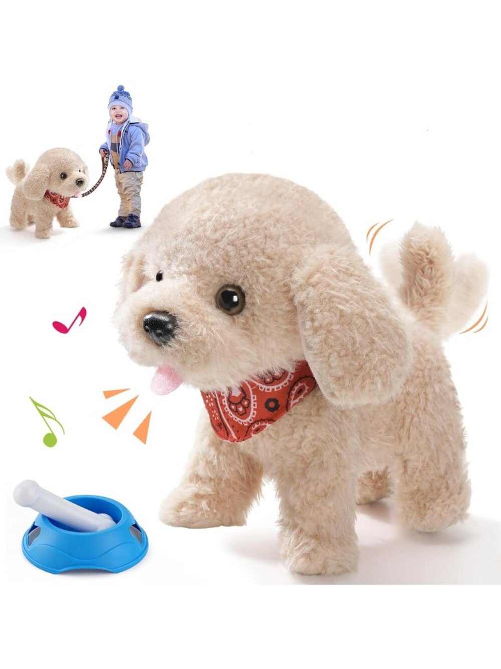 Interactive Plush Dog Toy with Voice Commands, Music & Recording - Fun Gift for